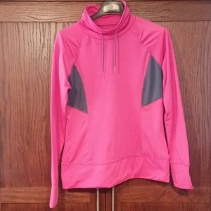 Raspberry Reebok 1/4 Zip Long Sleeve Running Shirt